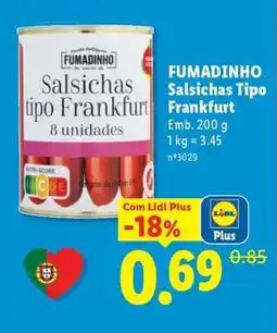 Lidl FUMADINHO Salsichas Tipo Frankfurt promoção