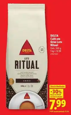 Lidl DELTA Café em Grão Lote Ritual promoção
