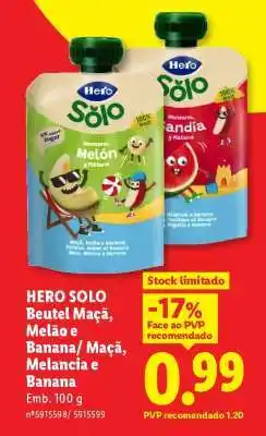 Lidl HERO SOLO Beutel Maçã, Melão e Banana/ Maçã, Melancia e Banana promoção