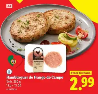 Lidl Hambúrguer de Frango do Campo promoção