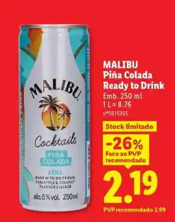 Lidl MALIBU Piña Colada Ready to Drink promoção
