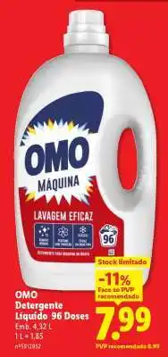 Lidl OMO Detergente Líquido 96 Doses promoção