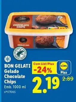 Lidl BON GELATI Gelado Chocolate Chips promoção