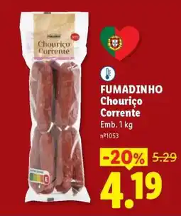 Lidl Fumadinho Chouriço Corrente promoção