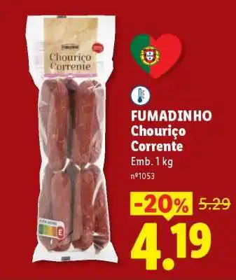 Lidl Fumadinho Chouriço Corrente promoção