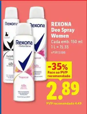 Lidl REXONA Deo Spray Women promoção