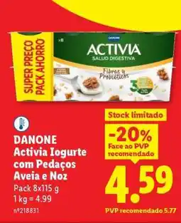 Lidl DANONE Activia Iogurte com Pedaços Aveia e Noz promoção