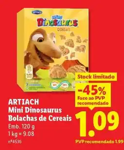 Lidl ARTIACH Mini Dinosaurus Bolachas de Cereais promoção