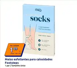 Action Footsteps - meias esfoliantes para calosidades promoção