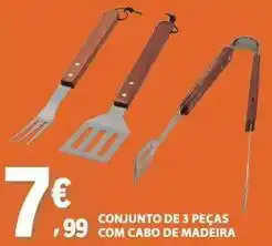 E.Leclerc com - conjunto de 3 pecas com cabo de madeira promoção