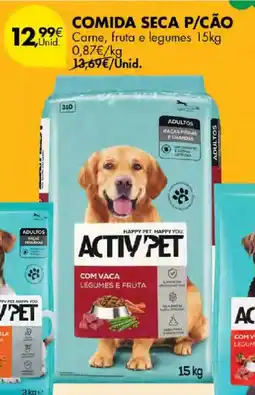 Pingo Doce Activ pet comida seca p/cão com vaca legumes e fruta promoção