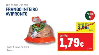Makro Frango Inteiro Avipronto 4 unid/2 unid promoção