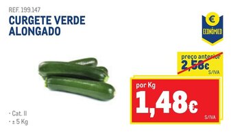 Makro Curgete Verde Alongado promoção