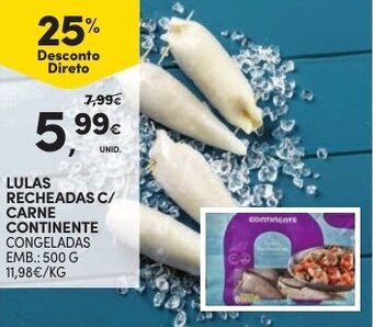 Continente Lulas Recheadas c/Carne Continente 500g promoção