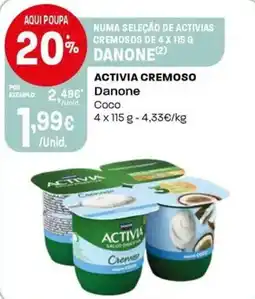 Intermarché Activia cremoso danone coco promoção