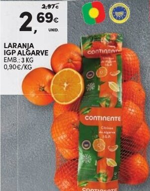 Continente Laranja IGP Algarve 3kg promoção