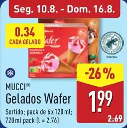 ALDI Mucci gelados wafer promoção