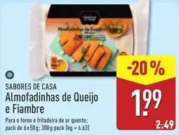 ALDI Sabores de casa almofadinhas de queijo e fiambre promoção