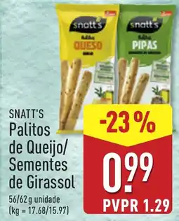 ALDI Snatt's palitos de queijo/sementes de girassol promoção