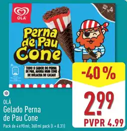 ALDI Olá gelado perna de pau cone promoção