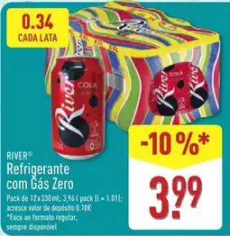 ALDI River refrigerante com gás zero promoção