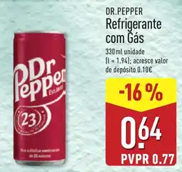 ALDI Dr pepper refrigerante com gás promoção