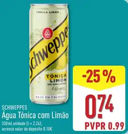 ALDI Schweppes Água Tónica com Limão promoção