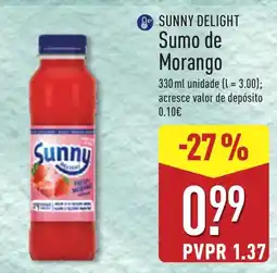 ALDI Sunny Delight Sumo de Morango promoção