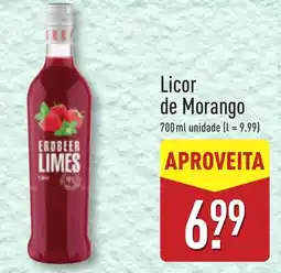 ALDI Erobeer limes licor de morango promoção
