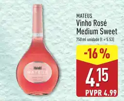 ALDI Mateus Vinho Rosé Medium Sweet promoção