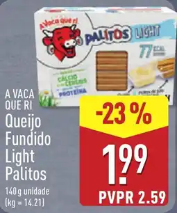 ALDI A vaca que ri queijo fundido light palitos promoção