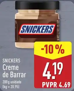 ALDI snickers creme de barrar promoção