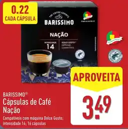 ALDI Barissimo cápsulas de café nação promoção