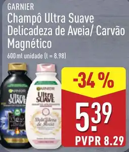 ALDI garnier champô ultra suave delicadeza de aveia/carvão magnético promoção