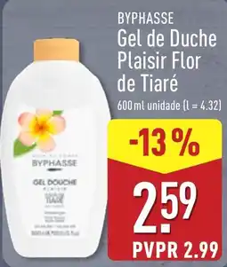 ALDI byphasse gel douche plaisir flor de tiaré promoção