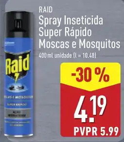 ALDI Raid spray inseticida super rápido moscas e mosquitos promoção