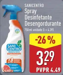 ALDI Sanicentro spray desinfetante desengordurante promoção