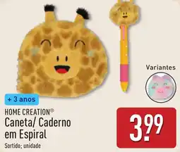 ALDI Home creation® caneta/caderno em espiral promoção
