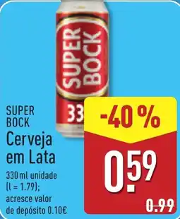 ALDI super bock cerveja em lata promoção