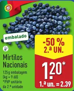 ALDI Mirtilos Nacionais promoção