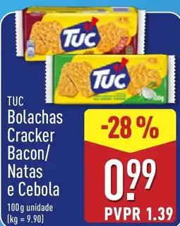 ALDI Tuc bolachas cracker bacon/natas e cebola promoção