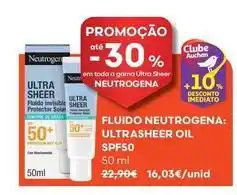 Auchan Neutrogena - fluido : ultrasher oil spf50 promoção