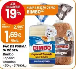 Intermarché Pão de forma s/côdea bimbo promoção