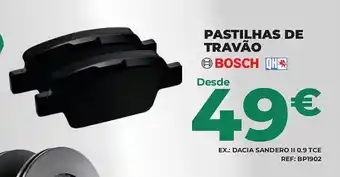 Feu Vert Pastilhas de travão bosch promoção