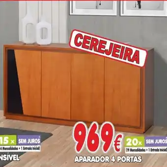 BragaJAV Aparador 4 portas cerejeira promoção