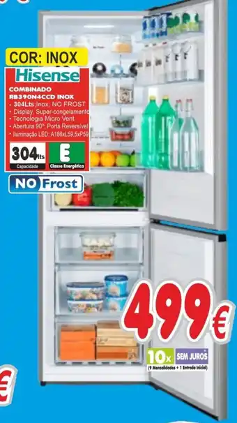 Hisense combinado rb390n4ccd inox