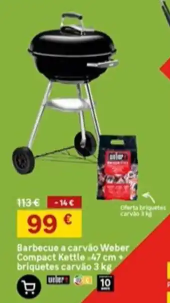 Barbecue a carvão weber compact kettle