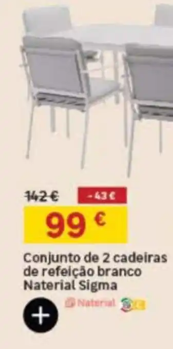 Conjunto de 2 cadeiras de refeição branco Naterial Sigma