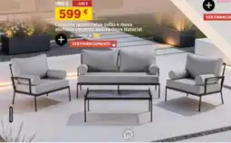 Leroy Merlin Conjunto jardim relax sofás e mesa alumínio cinzento escuro Onyx Naterial promoção
