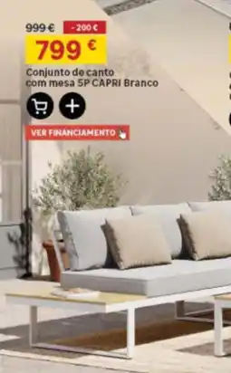 Leroy Merlin Conjunto de canto com mesa 5P CAPRI Branco promoção